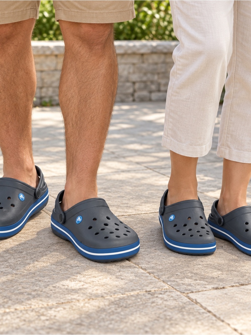 Crocs Crocband Clogs M5 W7 Gray Blue NWT